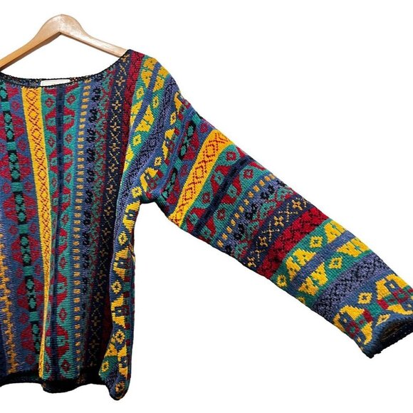 VTG Express Tricot Women Multicolor Long Sleeve Pullover Sweater Size S - Picture 5 of 12